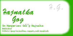 hajnalka gog business card